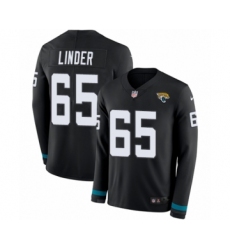 Youth Nike Jacksonville Jaguars #65 Brandon Linder Limited Black Therma Long Sleeve NFL Jersey