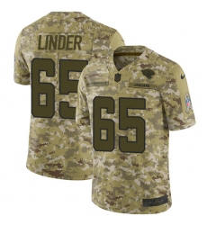 Youth Nike Jacksonville Jaguars #65 Brandon Linder Limited Camo 2018 Salute to Service NFL Jersey