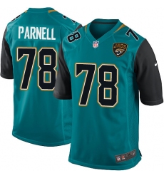 Men's Nike Jacksonville Jaguars #78 Jermey Parnell Game Teal Green Team Color NFL Jersey