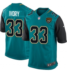 Men's Nike Jacksonville Jaguars #33 Chris Ivory Game Teal Green Team Color NFL Jersey
