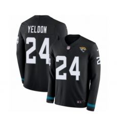 Youth Nike Jacksonville Jaguars #24 T.J. Yeldon Limited Black Therma Long Sleeve NFL Jersey