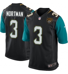 Men's Nike Jacksonville Jaguars #3 Brad Nortman Game Black Alternate NFL Jersey