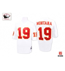 Mitchell And Ness Kansas City Chiefs #19 Joe Montana White Authentic Throwback NFL Jersey