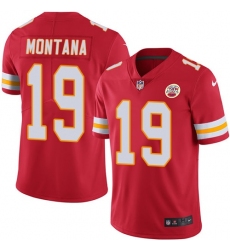 Youth Nike Kansas City Chiefs #19 Joe Montana Red Team Color Vapor Untouchable Limited Player NFL Jersey