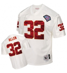 Mitchell And Ness Kansas City Chiefs #32 Marcus Allen White 75TH Patch Authentic Throwback NFL Jersey
