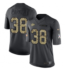 Youth Nike Kansas City Chiefs #38 Ron Parker Limited Black 2016 Salute to Service NFL Jersey