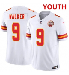 Youth Kansas city chiefs #9 kenneth walker iii white 2026 f.u.s.e. vapor untouchable limited stitched football jersey