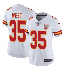 Women's Nike Kansas City Chiefs #35 Charcandrick West White Vapor Untouchable Limited Player NFL Jersey