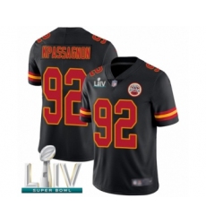 Men's Kansas City Chiefs #92 Tanoh Kpassagnon Limited Black Rush Vapor Untouchable Super Bowl LIV Bound Football Jersey