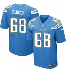 Men's Nike Los Angeles Chargers #68 Matt Slauson Elite Electric Blue Alternate NFL Jersey