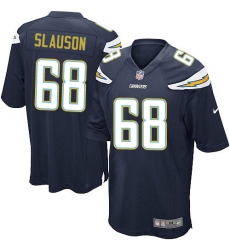 Men's Nike Los Angeles Chargers #68 Matt Slauson Game Navy Blue Team Color NFL Jersey