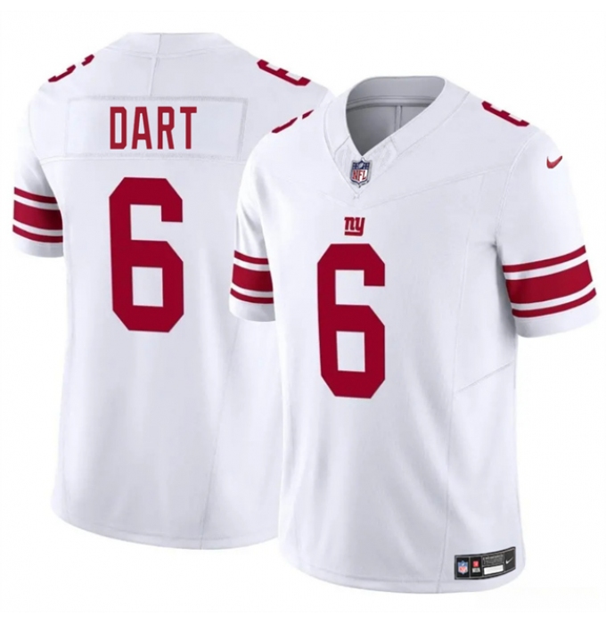 Men's New York Giants #6 Jaxson Dart White 2025 Draft F.U.S.E. Vapor Untouchable Limited Football Stitched Jersey