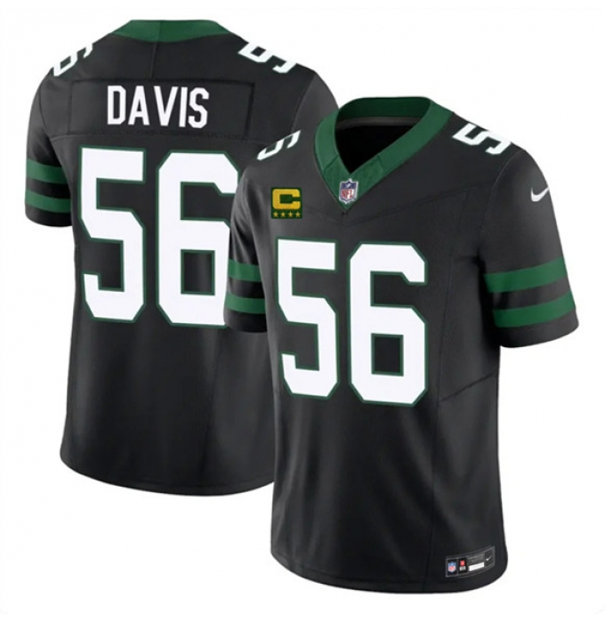 Men's New York Jets #56 Demario Davis Black 2025 F.U.S.E. 4-Star C Vapor Untouchable Limited Football Stitched Jersey
