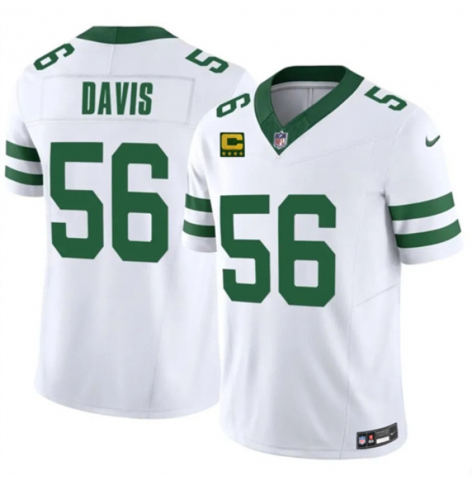 Men's New York Jets #56 Demario Davis White 2025 F.U.S.E. 4-Star C Vapor Untouchable Limited Football Stitched Jersey