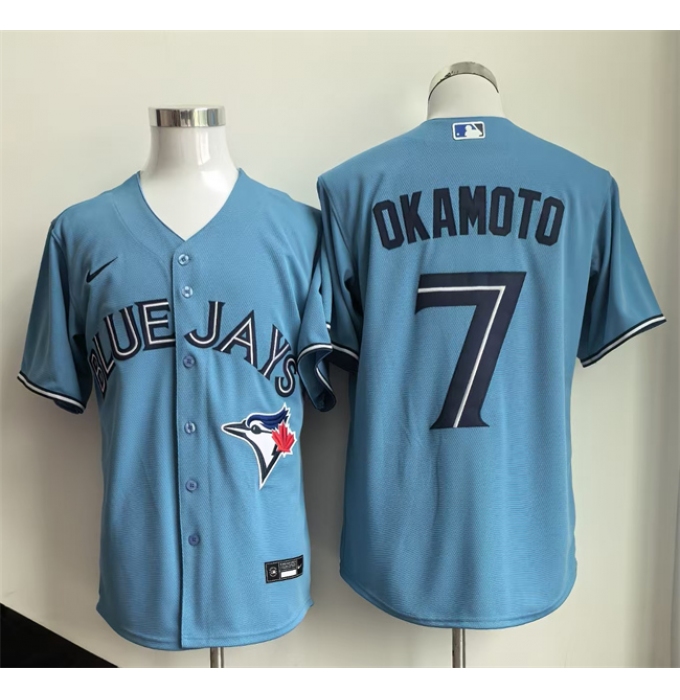 Men's Toronto Blue Jays #7 Kazuma Okamoto Blue Limited Stitched Baseball Jersey