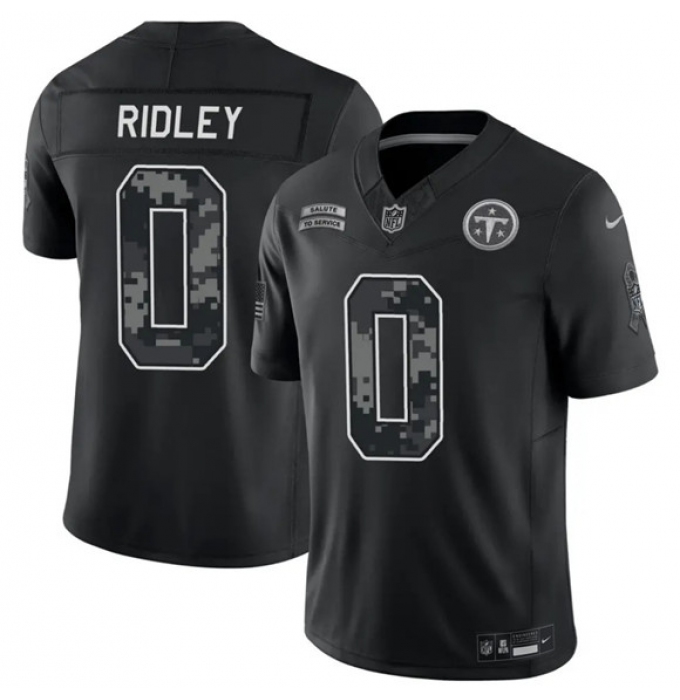 Men's Tennessee Titans #0 Calvin Ridley Black F.U.S.E. 2026 Salute to Service Limited Football Stitched Jersey