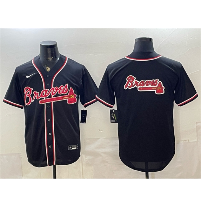 Men's Atlanta Braves Team Big Logo 2026 Fashion Replica Black Out Stitched Baseball Jersey