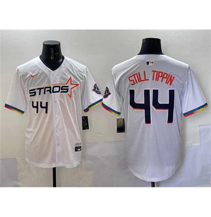 Men's Houston Astros #44 Still Tippin White 2025 City Connect Limited Stitched Baseball Jersey