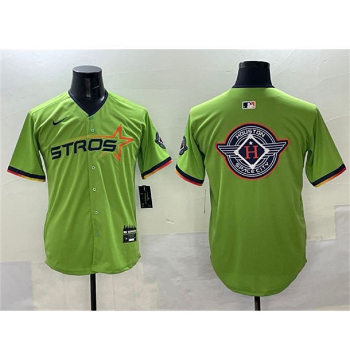 Men's Houston Astros Team Big Logo Green 2025 City Connect Limited Stitched Baseball Jersey