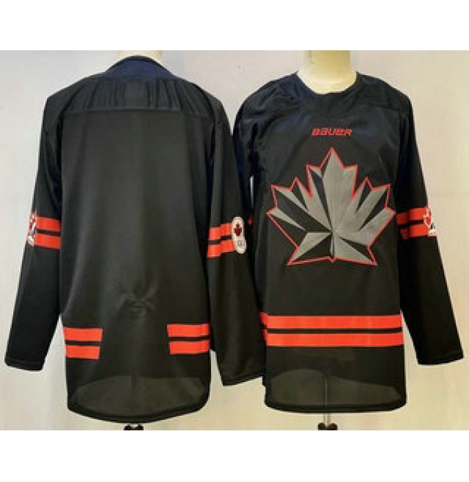 Men's Canada Hockey Blank Black Stitched Jersey
