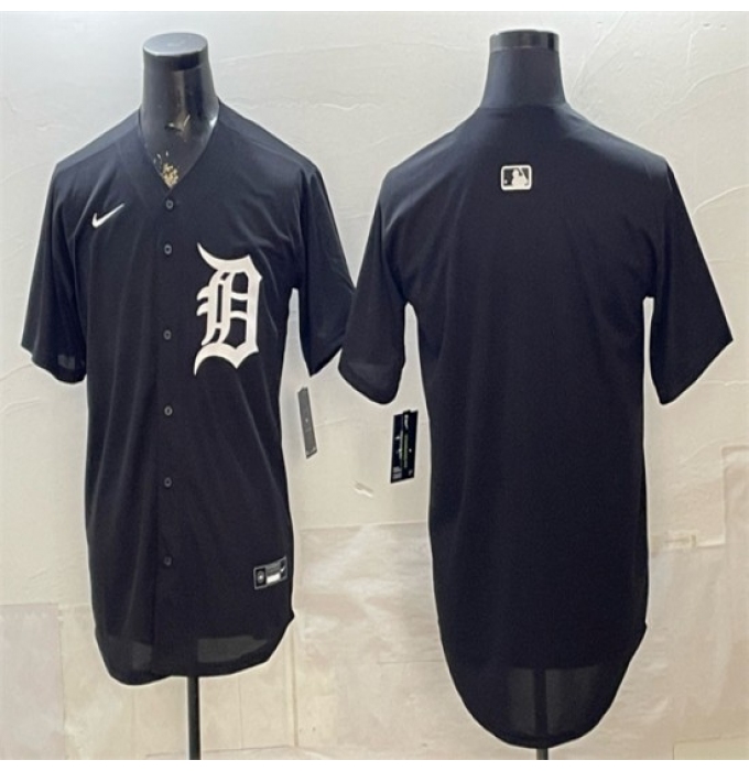 Men's Detroit Tigers Blank Black Limited Stitched Baseball Jersey