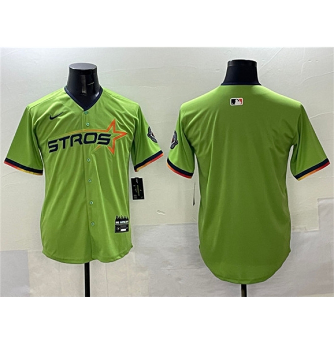 Men's Houston Astros Blank Green 2025 City Connect Limited Stitched Baseball Jersey