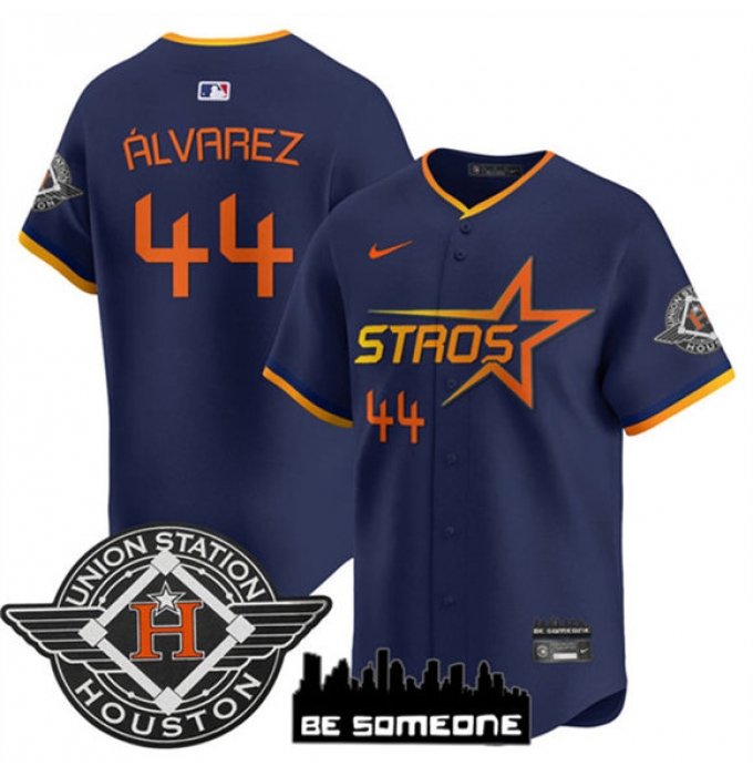 Men's Houston Astros #44 Yordan Alvarez Navy 2025 City Connect Limited Stitched Baseball Jersey
