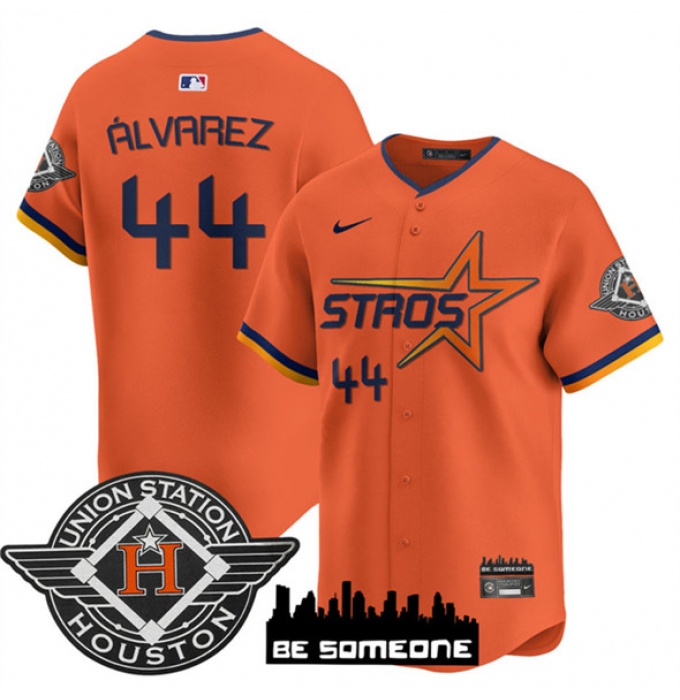 Men's Houston Astros #44 Yordan Alvarez Orange 2025 City Connect Limited Stitched Baseball Jersey