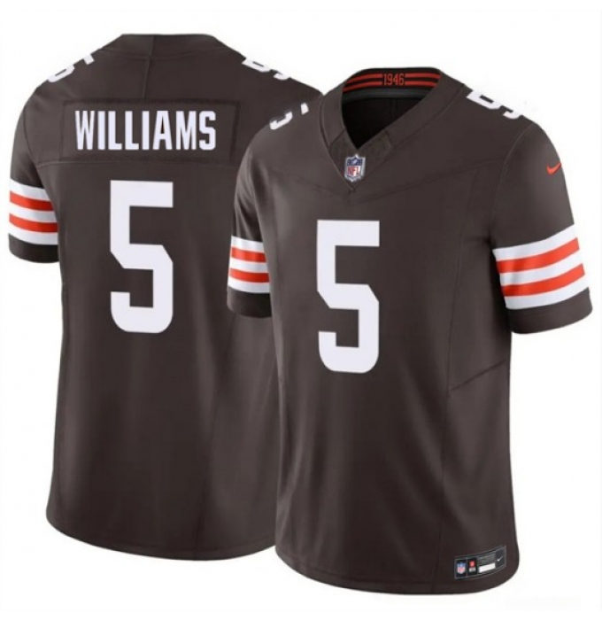 Men's Cleveland Browns #5 Quincy Williams Brown 2026 F.U.S.E. Vapor Limited Stitched Football Jersey