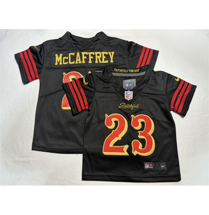Toddlers San Francisco 49ers #23 Christian McCaffrey Black 2025 F.U.S.E. “Rivalries” Vapor Limited Stitched Football Jersey