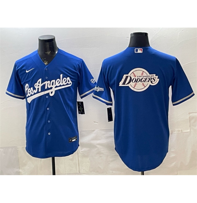 Men's Los Angeles Dodgers Team Big Logo Royal Alternate Stadium Stitched Baseball Jerseys