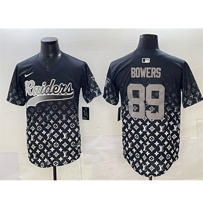 Men's Las Vegas Raiders #89 Brock Bowers Black Limited Stitched Baseball Jersey