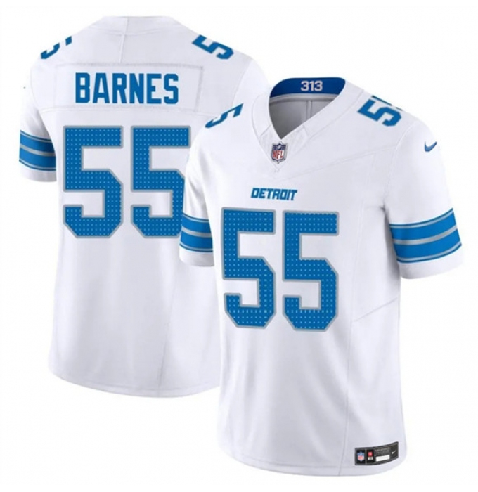 Men's Detroit Lions #55 Derrick Barnes White 2025 F.U.S.E. Vapor Limited Football Stitched Game Jersey
