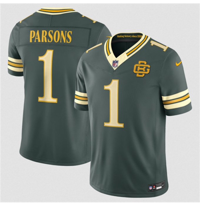 Youth Green Bay Packers #1 Micah Parsons Dark Green 2026 Rivalries Collection Limited Football Stitched Jersey