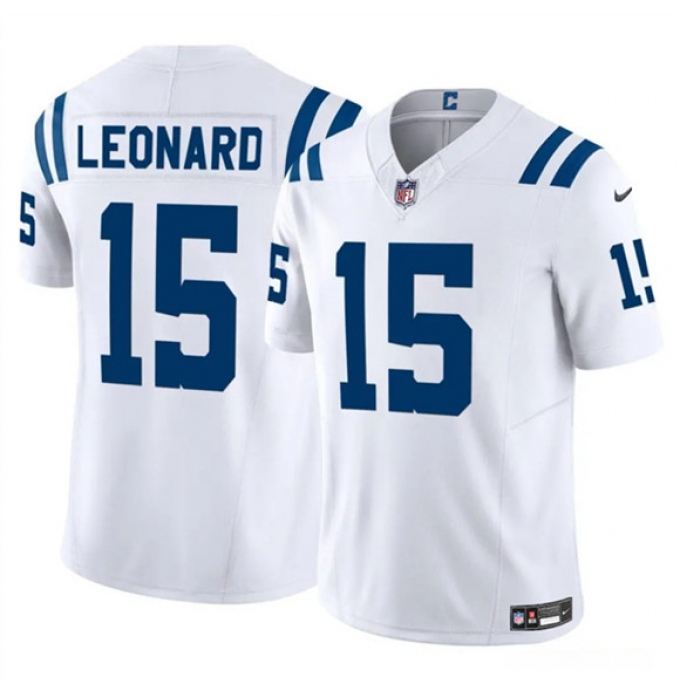 Men's Indianapolis Colts #15 Riley Leonard White 2025 F.U.S.E. Vapor Limited Football Stitched Jersey