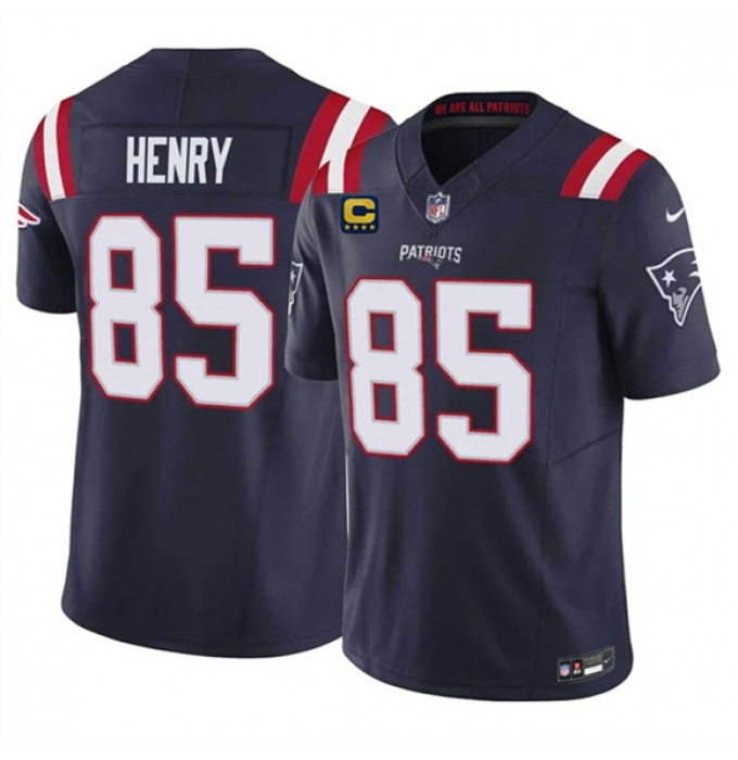 Men's New England Patriots #85 Hunter Henry Navy 2026 F.U.S.E. 4-Star C Vapor Limited Football Stitched Jersey