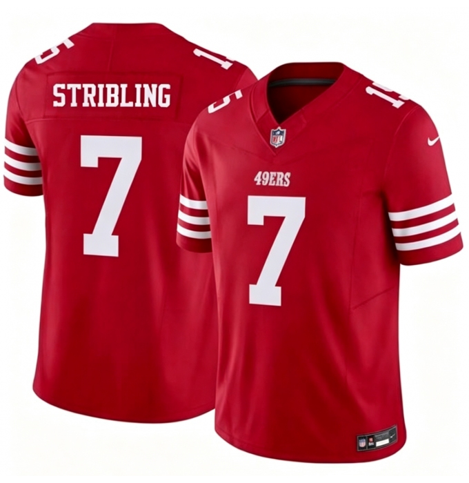 Men's San Francisco 49ers #7 De Zhaun Stribling Red 2026 F U S E Vapor Untouchable Limited Stitched Football Jersey