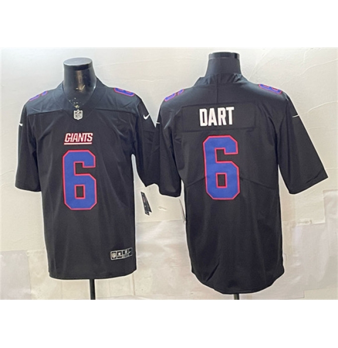 Men's New York Giants #6 Jaxson Dart Black Fashion Vapor Untouchable Limited Football Stitched Jersey