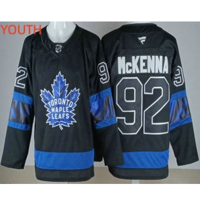 Youth Toronto Maple Leafs #92 Gavin McKenna Black Alternate Authentic Jersey