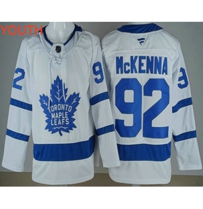 Youth Toronto Maple Leafs #92 Gavin McKenna White Authentitc Jersey