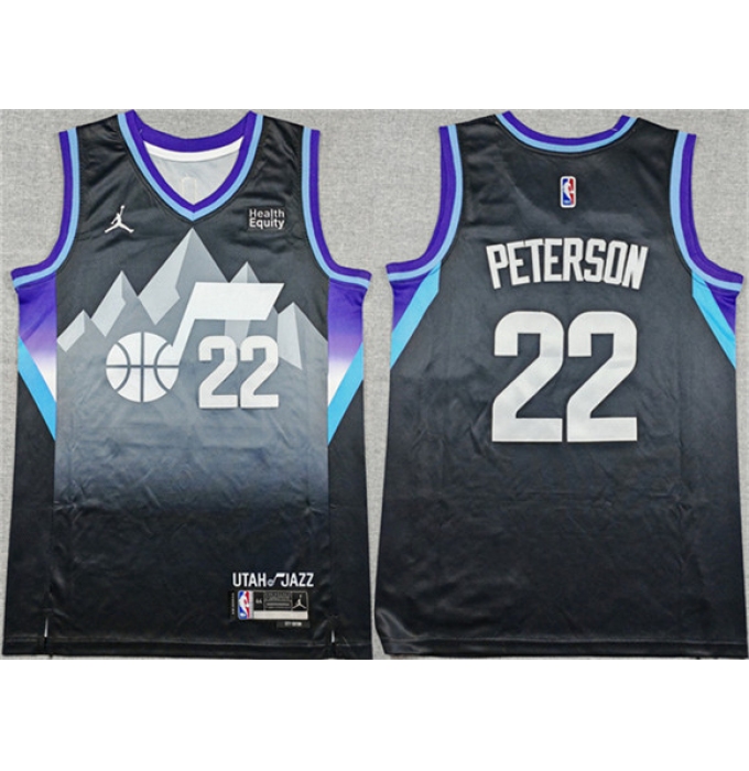 Men's Utah Jazz #22 Darryn Peterson Black 2026 Draft Statement Edition Stitched Basketball Jersey