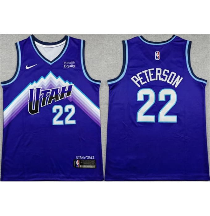 Men's Utah Jazz #22 Darryn Peterson Purple 2026 Draft Icon Edition Stitched Basketball Jersey