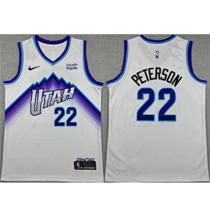 Men's Utah Jazz #22 Darryn Peterson White 2026 Draft Association Edition Stitched Basketball Jersey