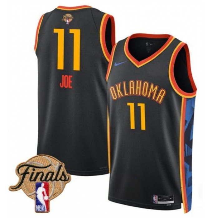 Men's Oklahoma City Thunder #11 Isaiah Joe Black 2024-25 City Edition Stitched Basketball Jersey