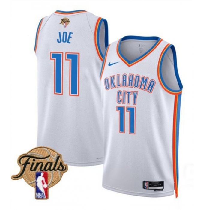 Men's Oklahoma City Thunder #11 Isaiah Joe White 2025 Association Edition Stitched Basketball Jersey