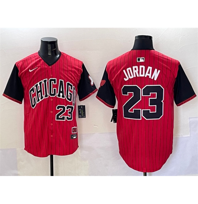 Men's Chicago White Sox #23 Michael Jordan Red Black 2025 City Connect Limited Stitched Baseball Jersey