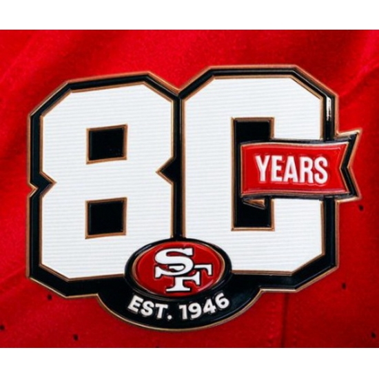 San Francisco 49ers 2026 80th Anniversary Patch Biaog